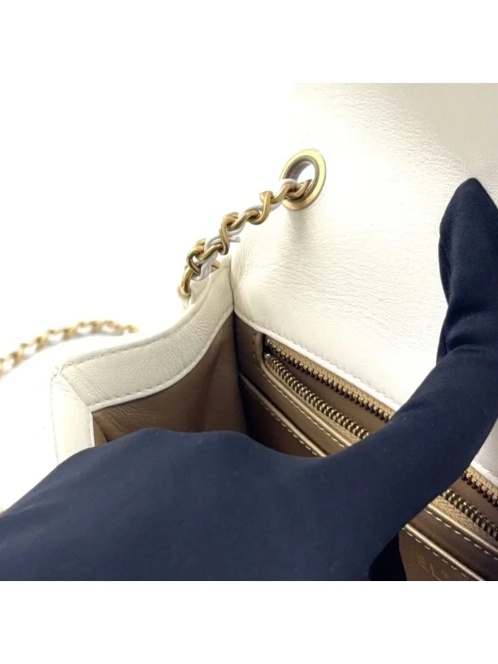 Chanel Coco Ball Mini Quilted Random Lambskin White Shoulder Bag Gold